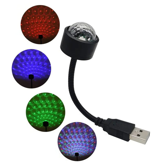 USB Star Projector & Disco Ball Light for Car & Bedroom Décor