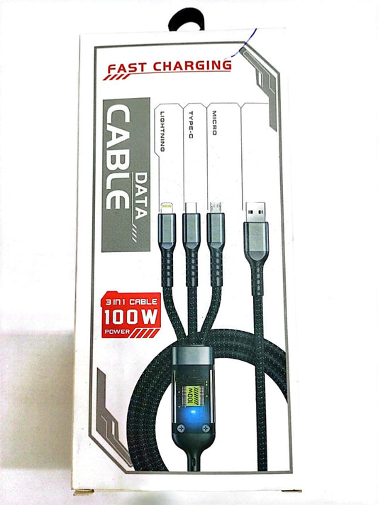 TRANSPARENT DATA CABLE 3 IN 1
