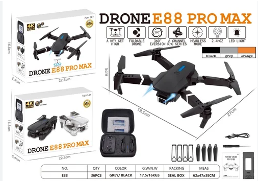 DRONE E-88 PRO WITH DOUBLE BATTERY MAX