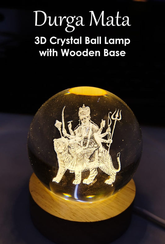 3D Crystal Ball Lamp Ganesh Mata ji